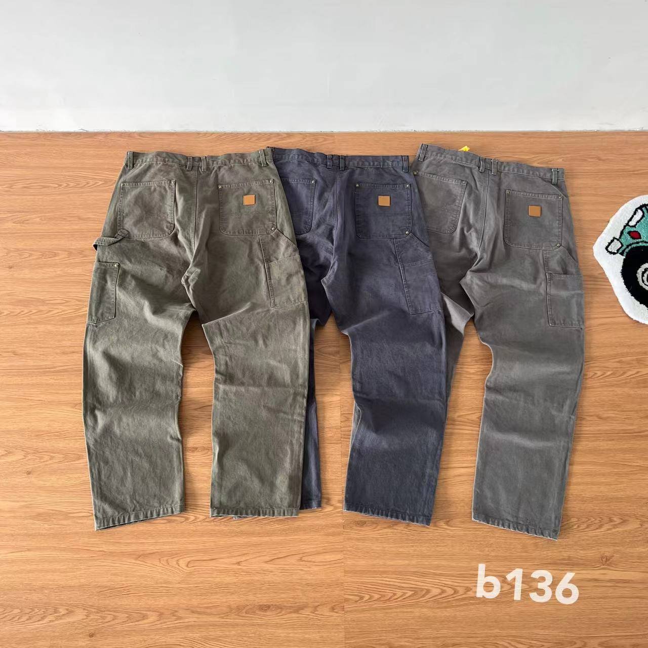 Multifunctional Logging Tooling Canvas Rivet Double-knee Casual Pants