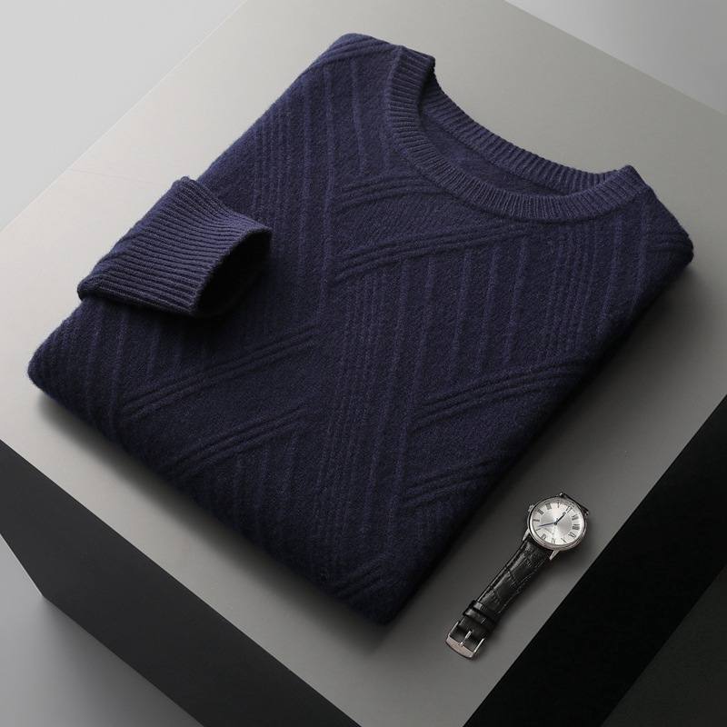 Autumn And Winter New Loose Jacquard Bottoming Sweater Men