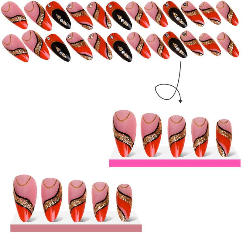 Wear Armor Medium Rhinestone Fake Nail Patch