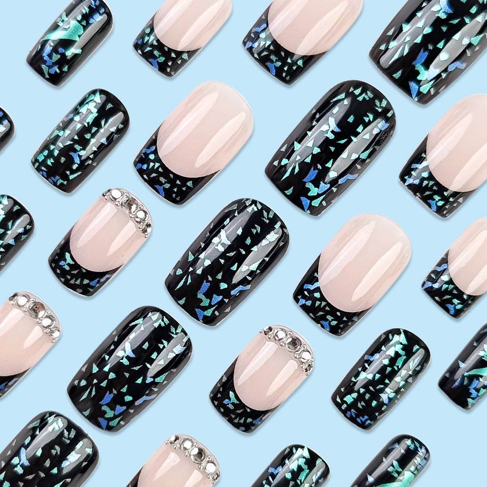 Emerald French Entry Lux Nail Patch Sweet Cool Diamond European Square