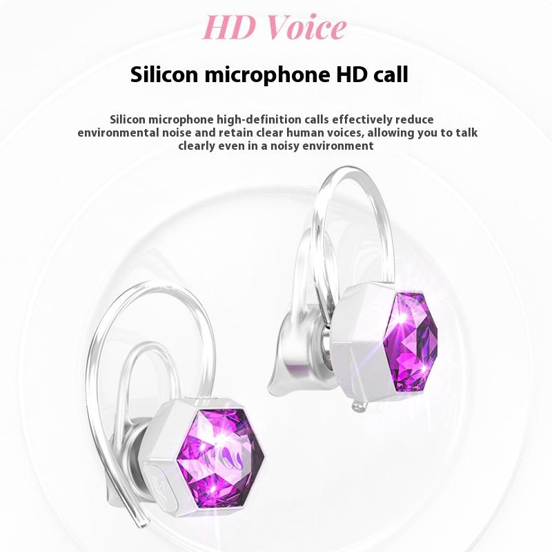 For Women Only Bluetooth Headset Ear-mounted Single-ear Support Voice Control