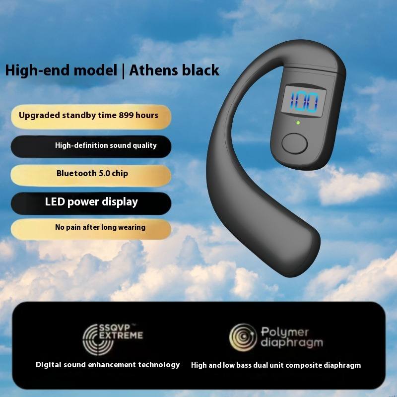 Air Conduction Air Bone Conduction Ear Hook Sports Running Wireless Bluetooth Headset Ultra-long Life Battery