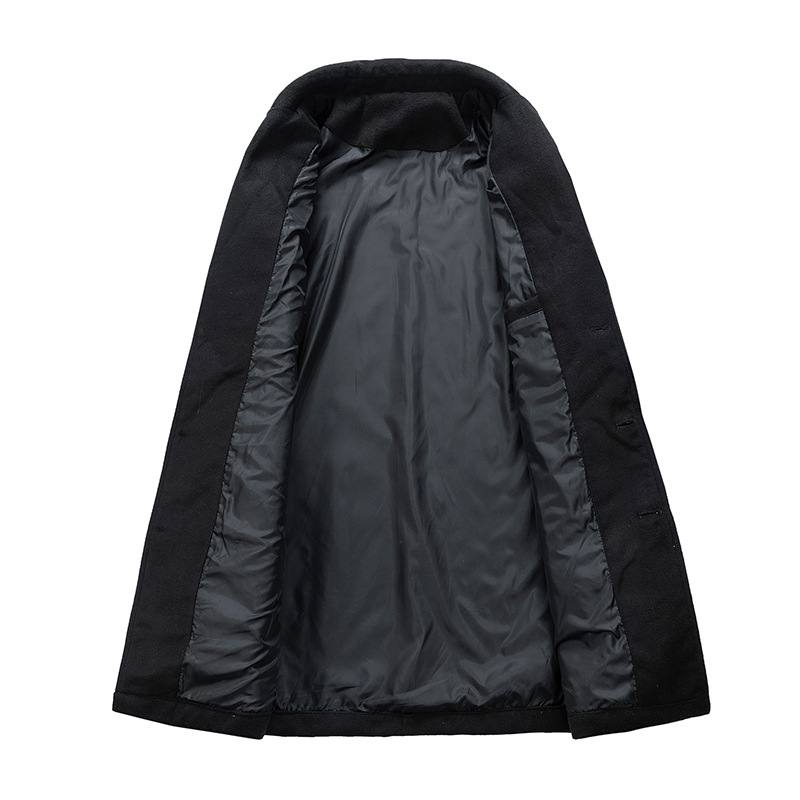 New Men's Casual Loose Mid-length Woolen Trench Coat