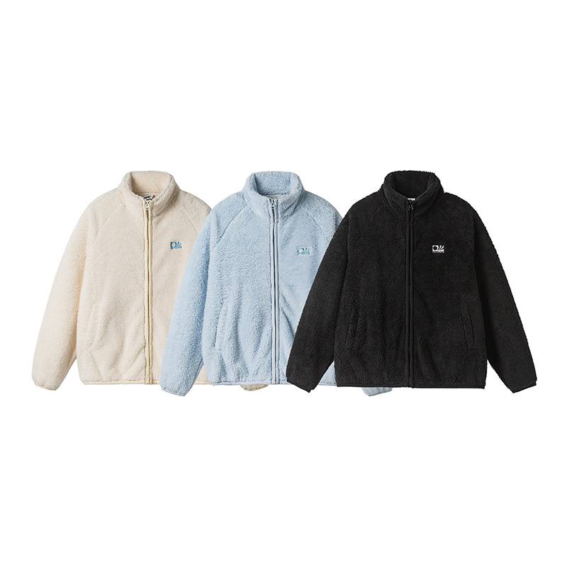 Thickening Stand Collar Olympic Fleece Cotton-padded Coat For Men And Women Lovers Wild