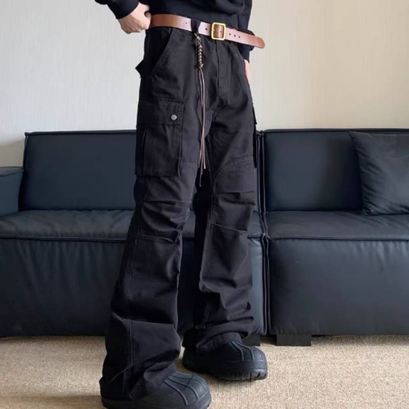 Retro Multi-pocket Cargo Pants Men's Straight Casual Paratrooper Pants