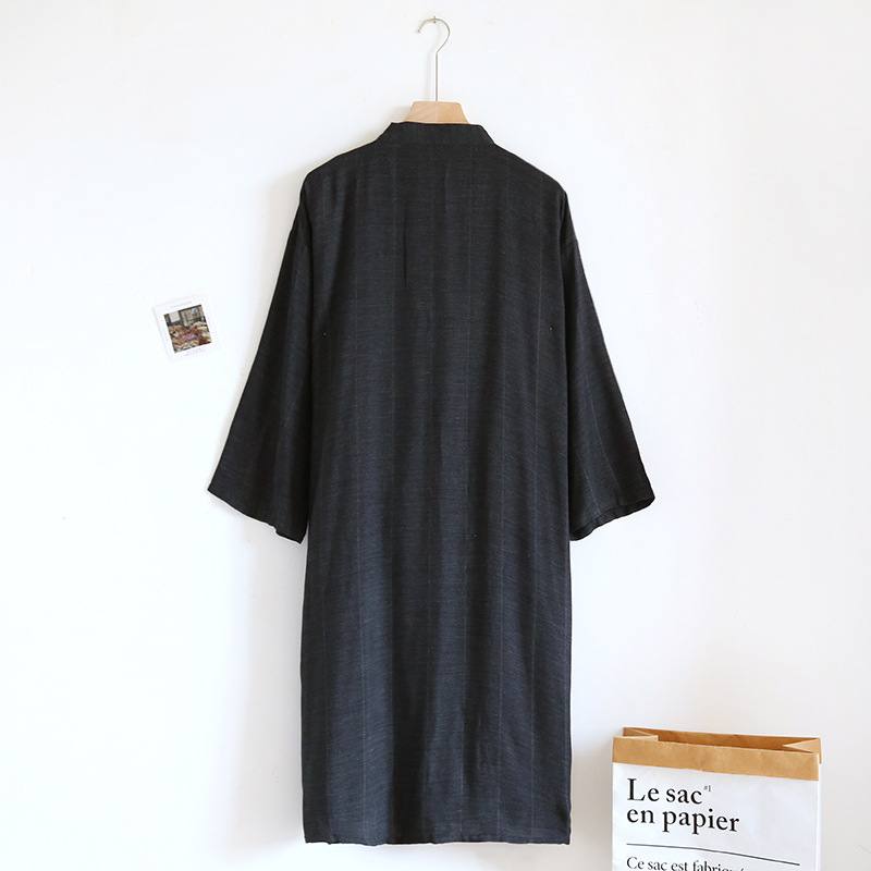 Japanese Style Lace-up Kimono Pajamas Men's Spring And Summer Pure Cotton Thin