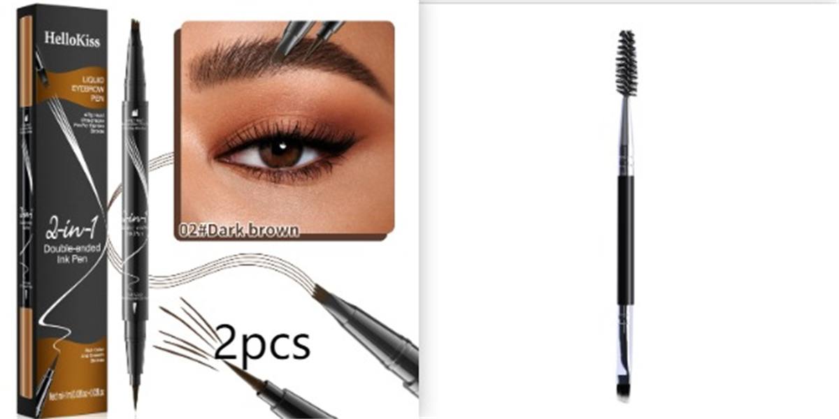 Double-headed Liquid Eyebrow Pencil Quick-drying Sweat-resistant Not Smudge
