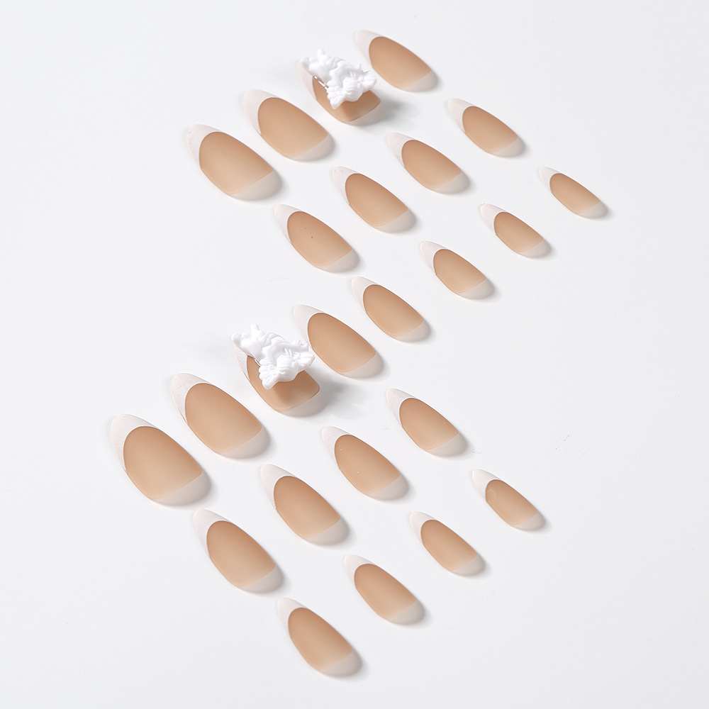 French Bare And Flesh Color Water Drop Nail Tip