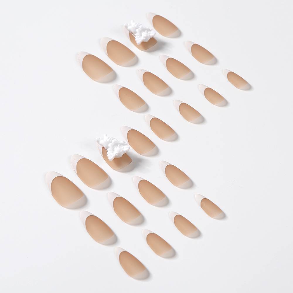 French Bare And Flesh Color Water Drop Nail Tip