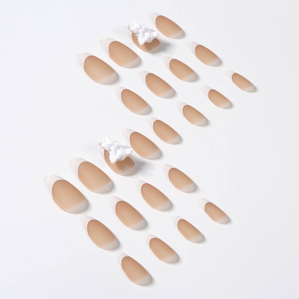 French Bare And Flesh Color Water Drop Nail Tip