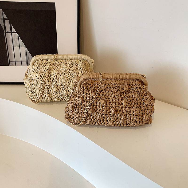 Fashion Woven Bag One Shoulder Hollow Out Beach Bag