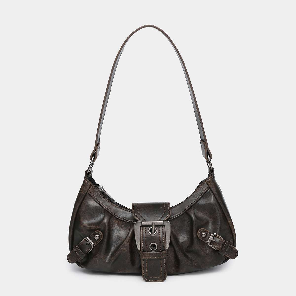 Women's Vintage Vintage Two-tone Leather Shoulder Bag