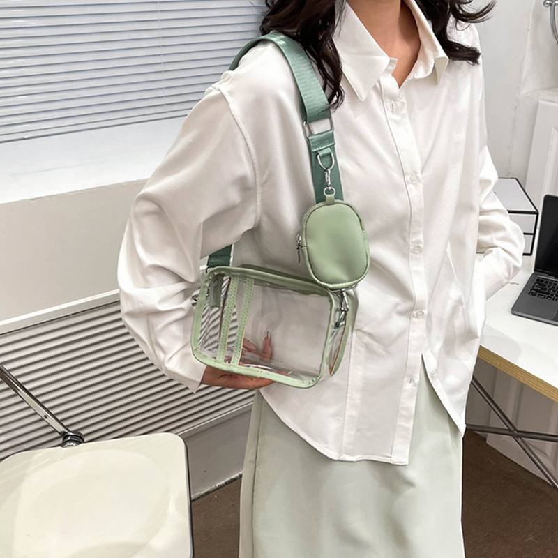 Women's Simple Transparent Shoulder Bag Fashion Messenger Bag