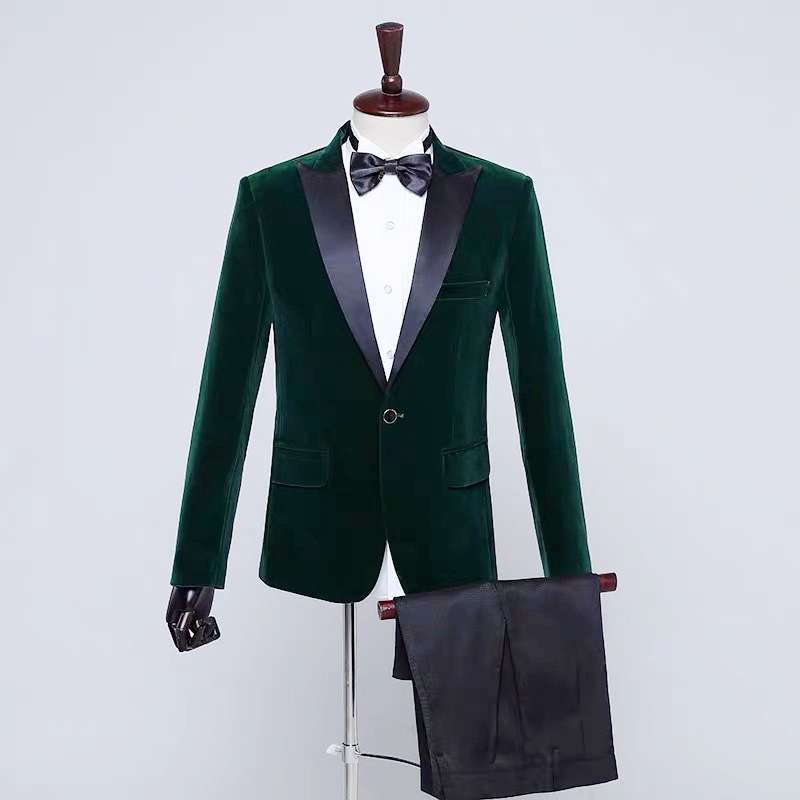 Men's Stage Performance Suit Velvet Jacket