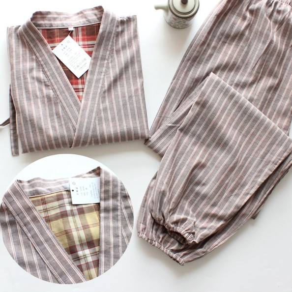 Japanese Style Pure Cotton Gauze Kimono Pajamas