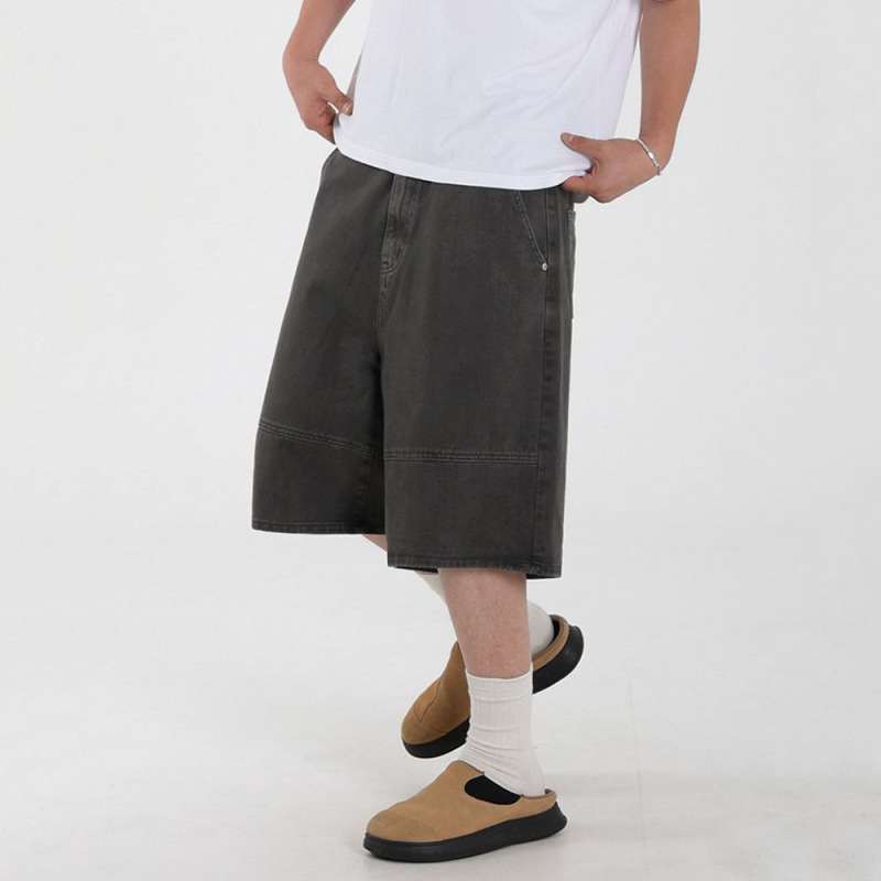 Denim Shorts Men's Loose Leisure Workwear Cropped Pants