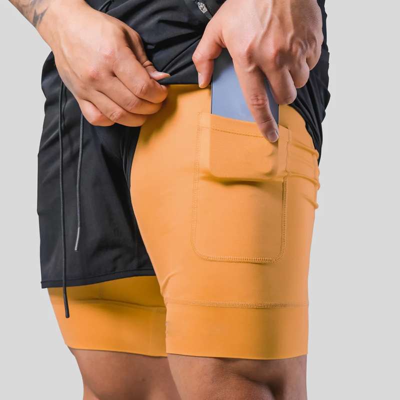 Men's Sports Casual Shorts Double Layer Basketball Running