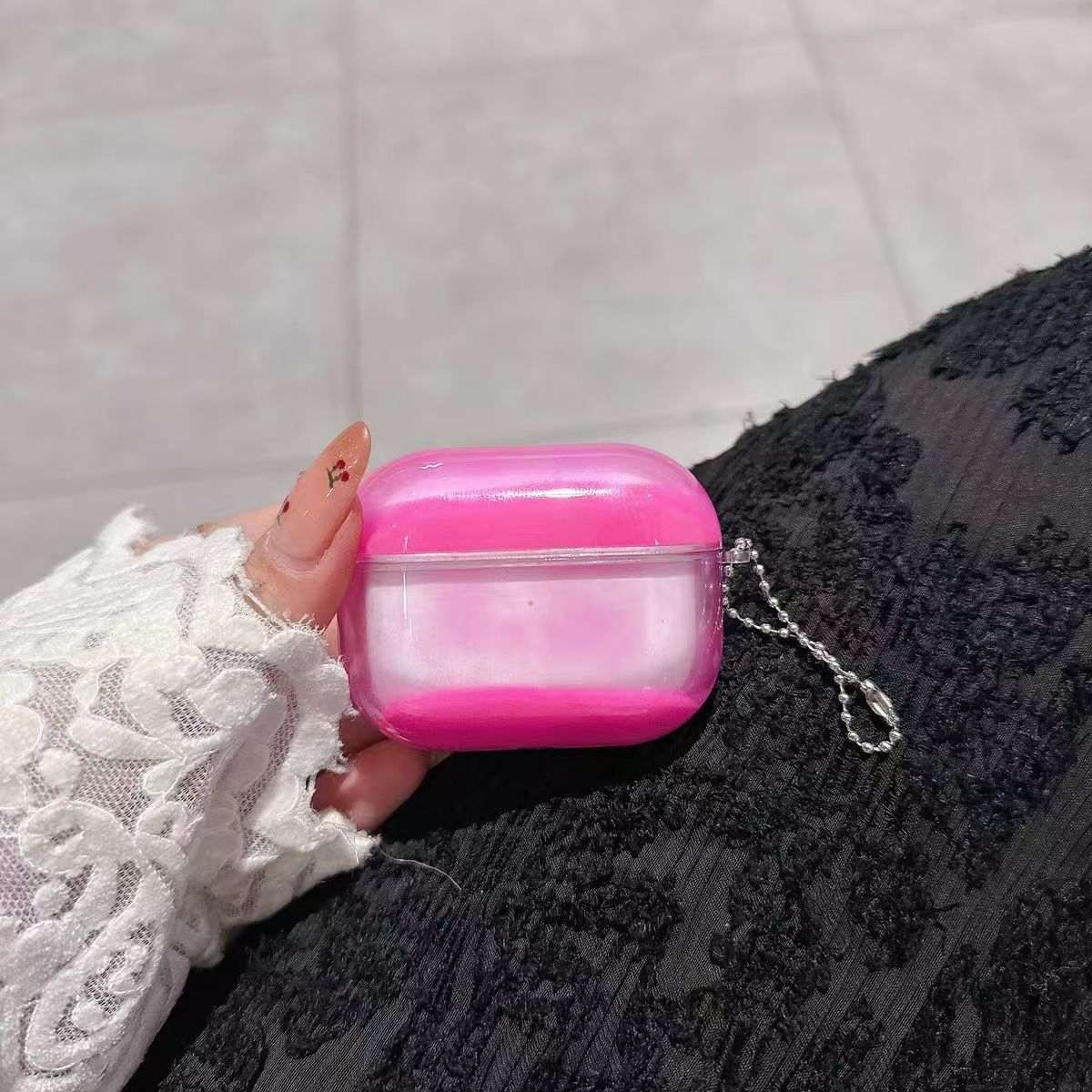 Fluorescent Color Quicksand Liquid Luminous Earphone Case
