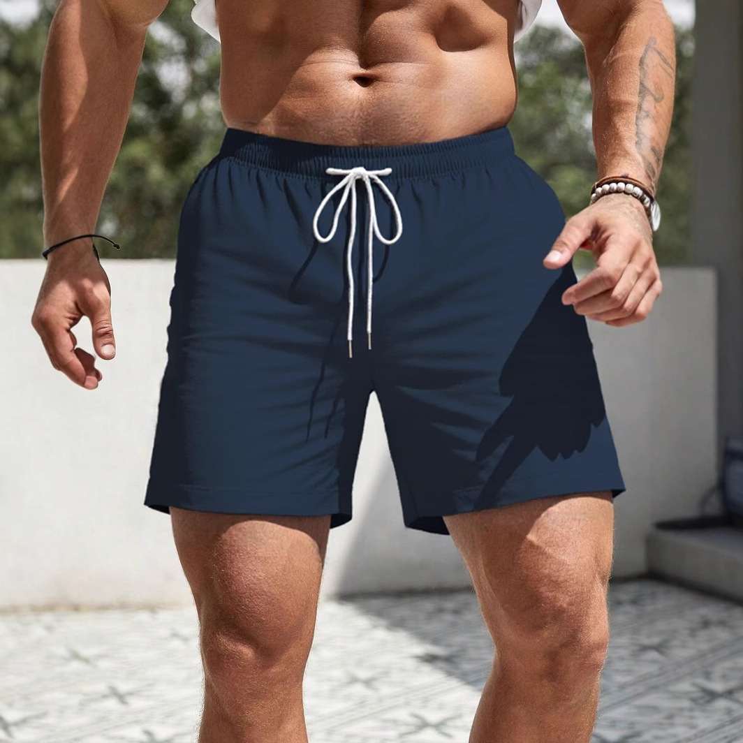 Men's Solid Color Shorts Casual Loose Track Pants