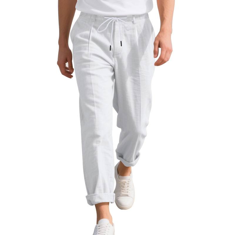 American Linen Men's Casual Pants Summer Loose Straight