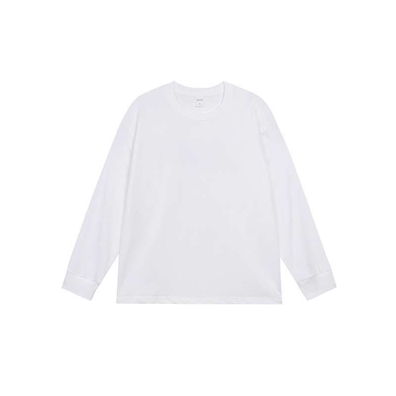 Men's Simple Solid Color Pure Cotton Long Sleeved T-shirt