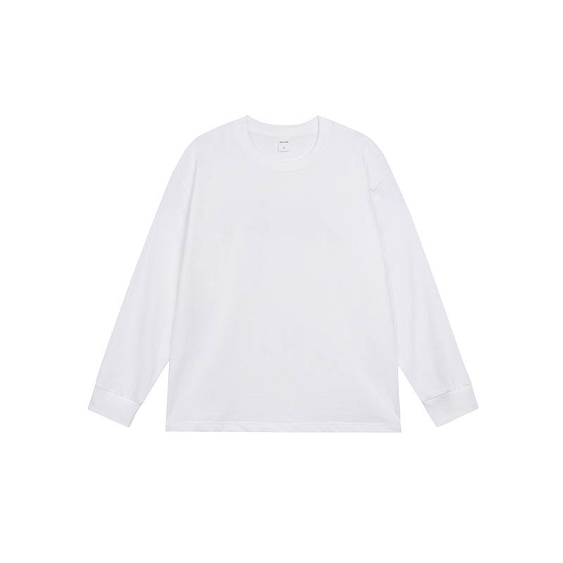 Men's Simple Solid Color Pure Cotton Long Sleeved T-shirt