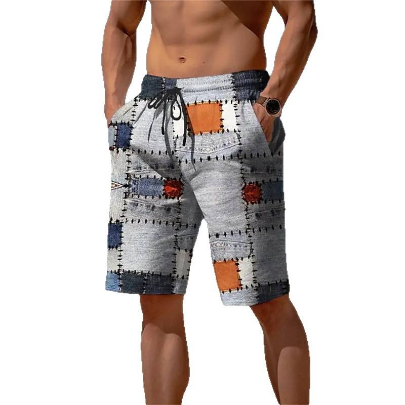 3D Plaid Men's Shorts Striking Plaid Pattern With Depth