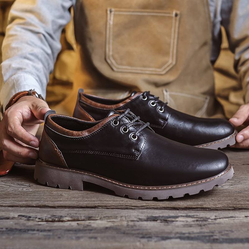 British Style Retro Casual Leather Shoes Men's Casual