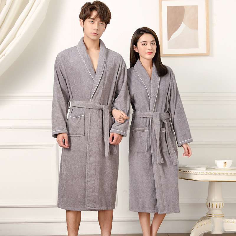 Towel Material Bathrobe Men's And Women's Pajamas