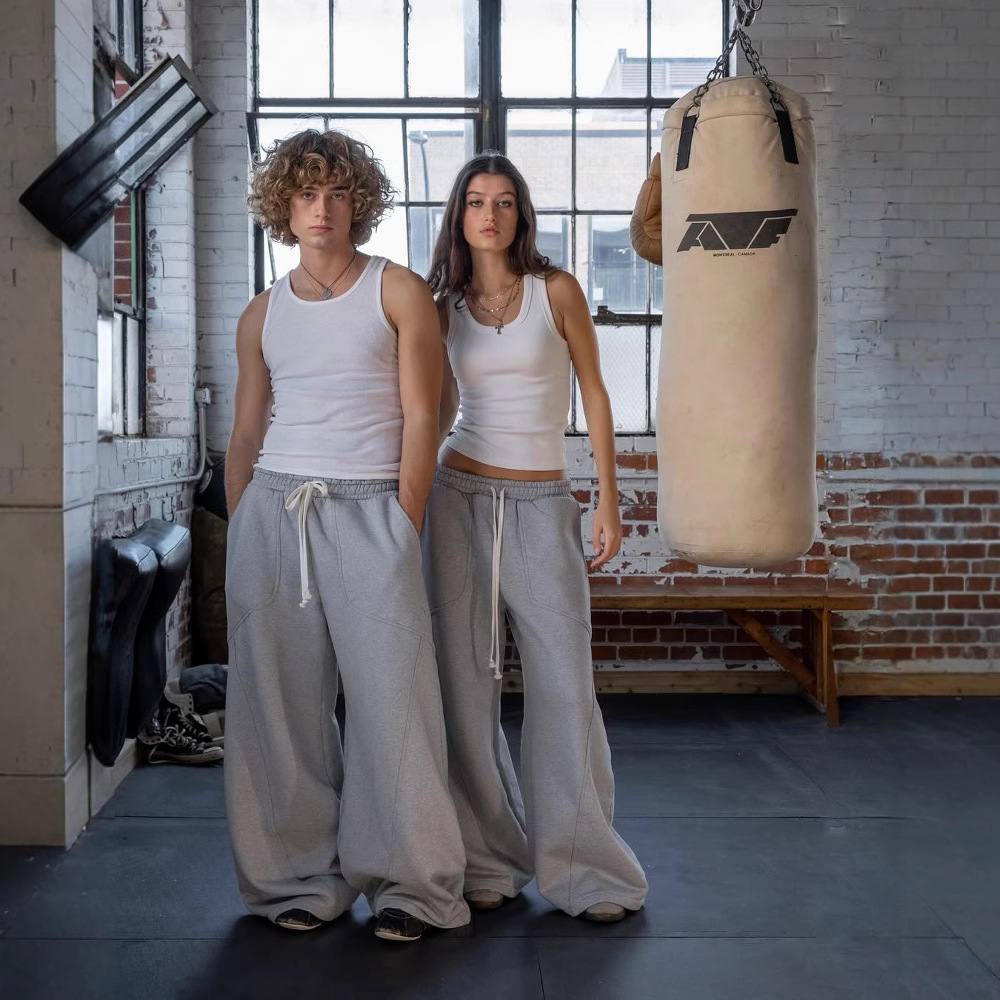Sweatpants Embroidered Men's And Women's Wide-leg Pants Loose Casual Pants