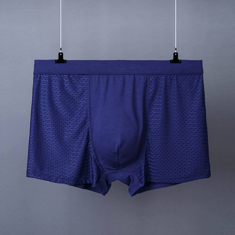 Men's Boxer Plus Size Ice Silk See Through Breathable Mesh Thin Boxer Shorts