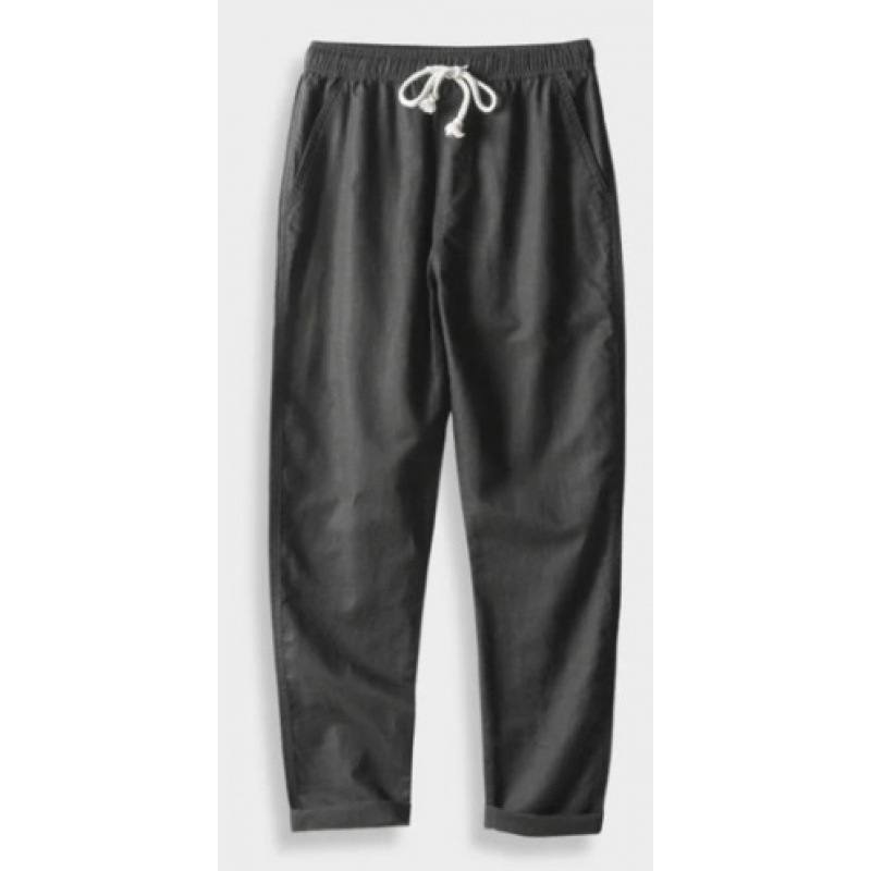 Men's Stand Collar Versatile Slim Cotton And Linen Casual Pants