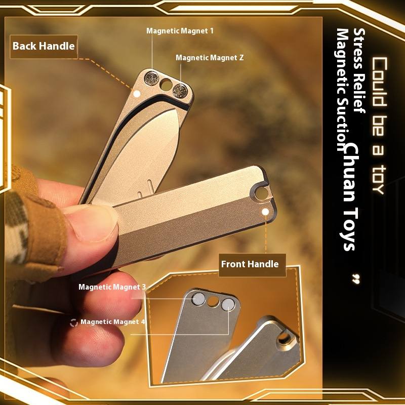 Titanium Alloy Mini A Folding Knife Decompression Small Handle Outdoor Carry Unpacking Tool