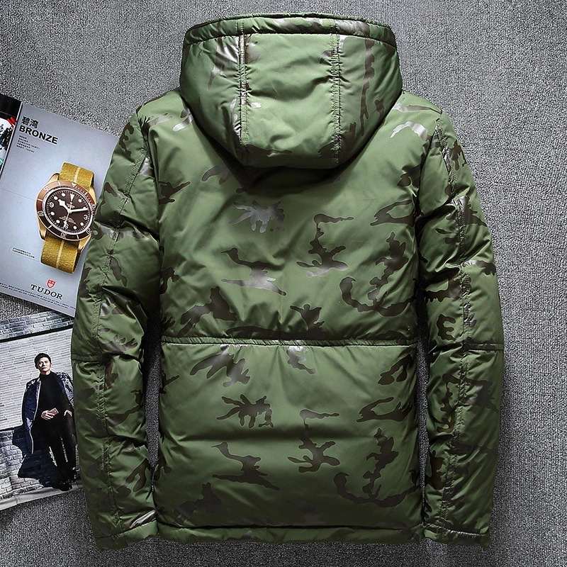 Men's Slim Thickened Short Waterproof Camouflage Down Jacket
