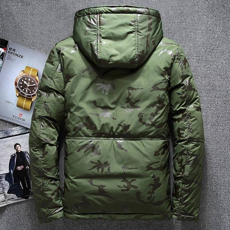 Men's Slim Thickened Short Waterproof Camouflage Down Jacket