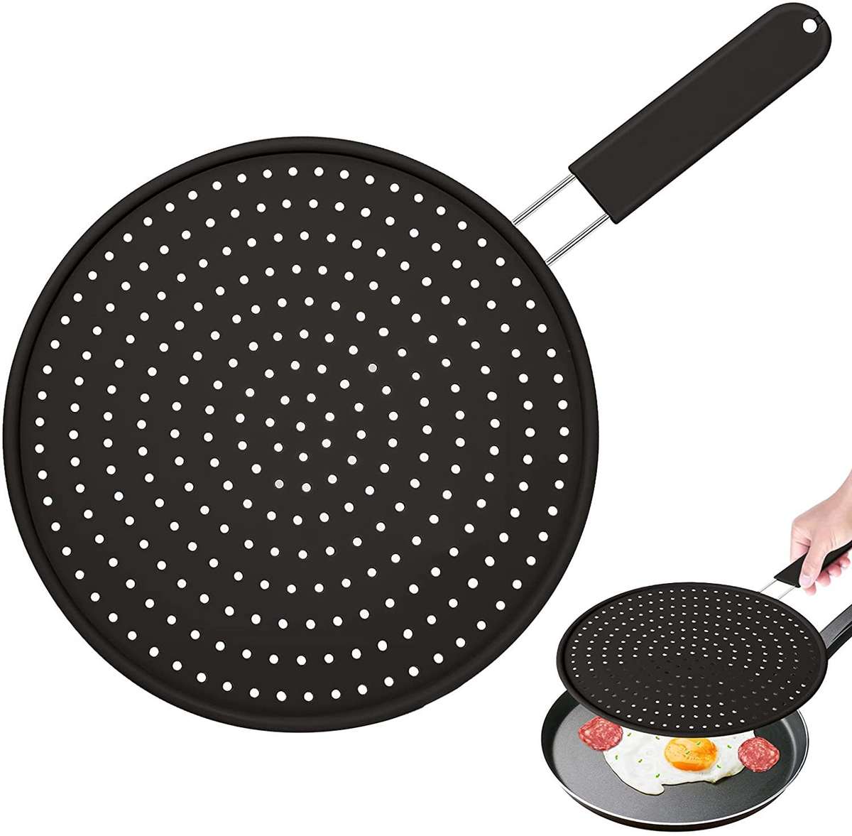 Silicone Splash-proof Drain 3-in-1 Pot Lid Potholder