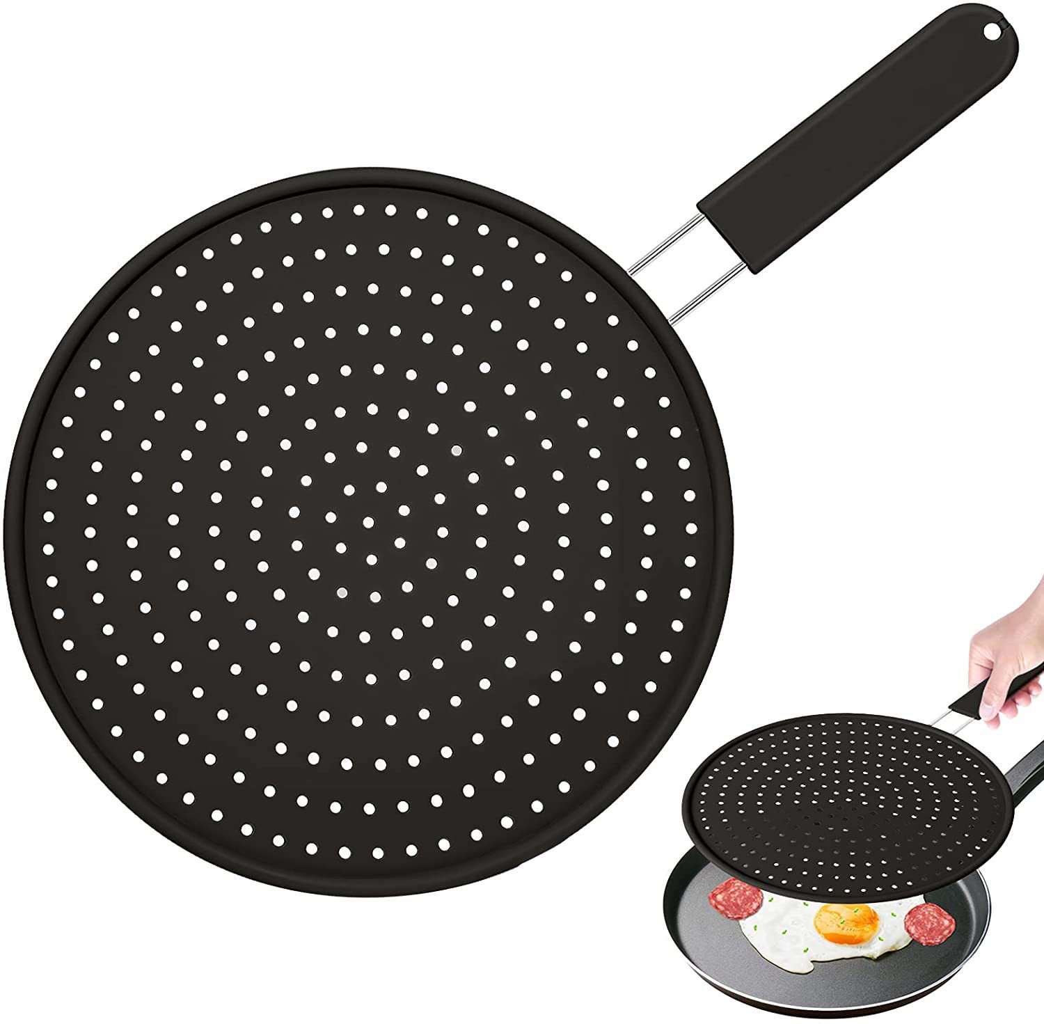 Silicone Splash-proof Drain 3-in-1 Pot Lid Potholder