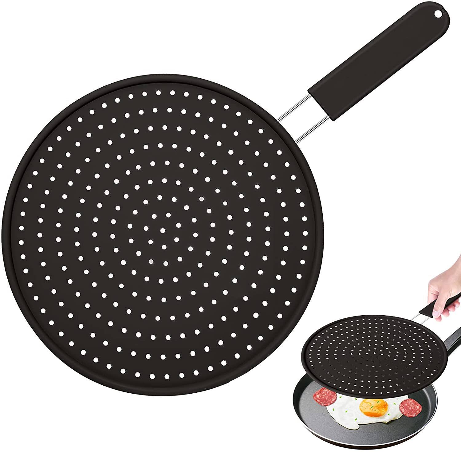 Silicone Splash-proof Drain 3-in-1 Pot Lid Potholder