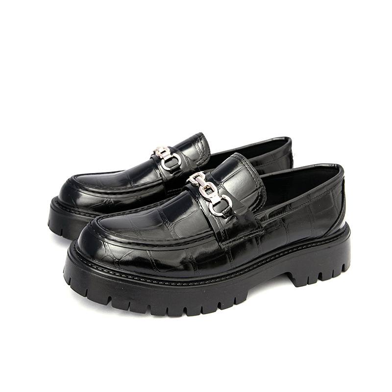 Autumn Men's Fashion Platform Increased Plus Size Crocodile Pattern Loafers