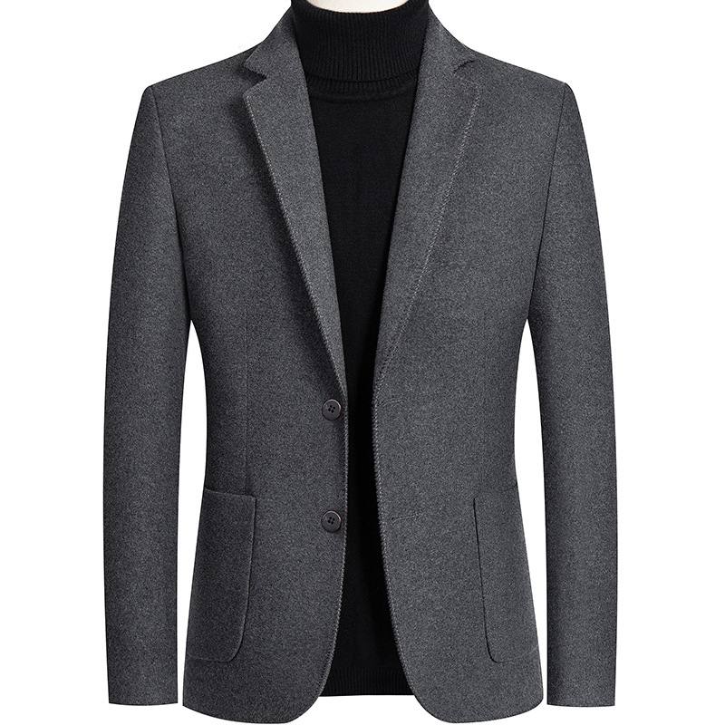 Autumn And Winter Solid Color Short Wool Woolen Men's Suit