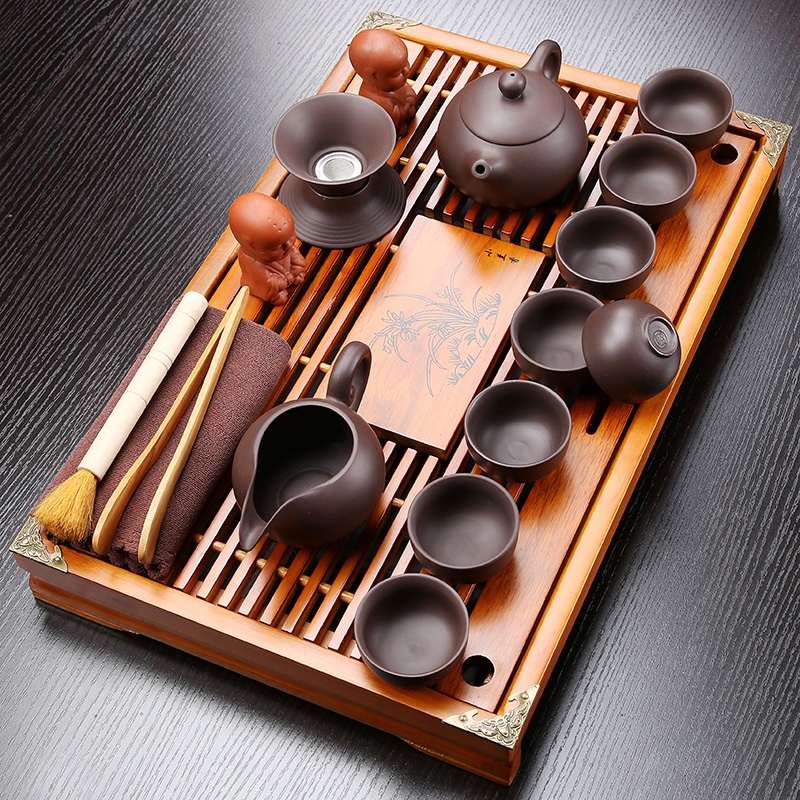 Water Storage Drainage Chinese Living Room Tray Tea Platform Teaware Suit