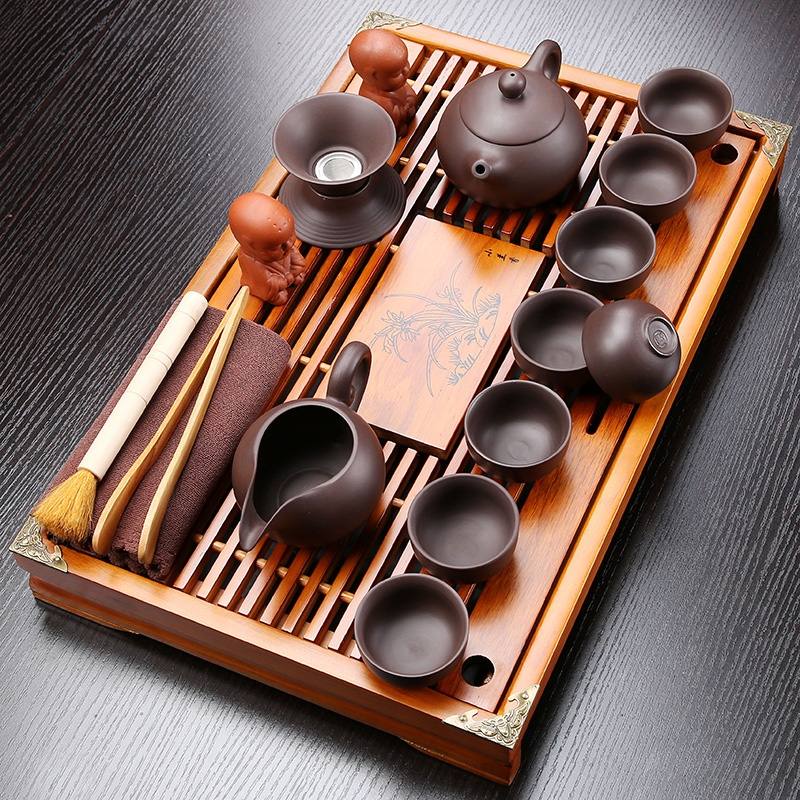 Water Storage Drainage Chinese Living Room Tray Tea Platform Teaware Suit
