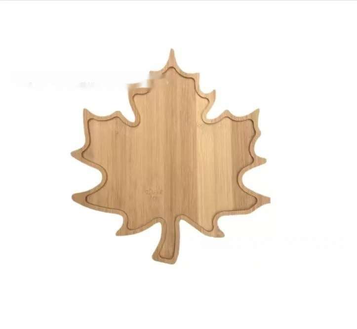 Thanksgiving Solid Wood Tray Maple Leaf Fruit Candy