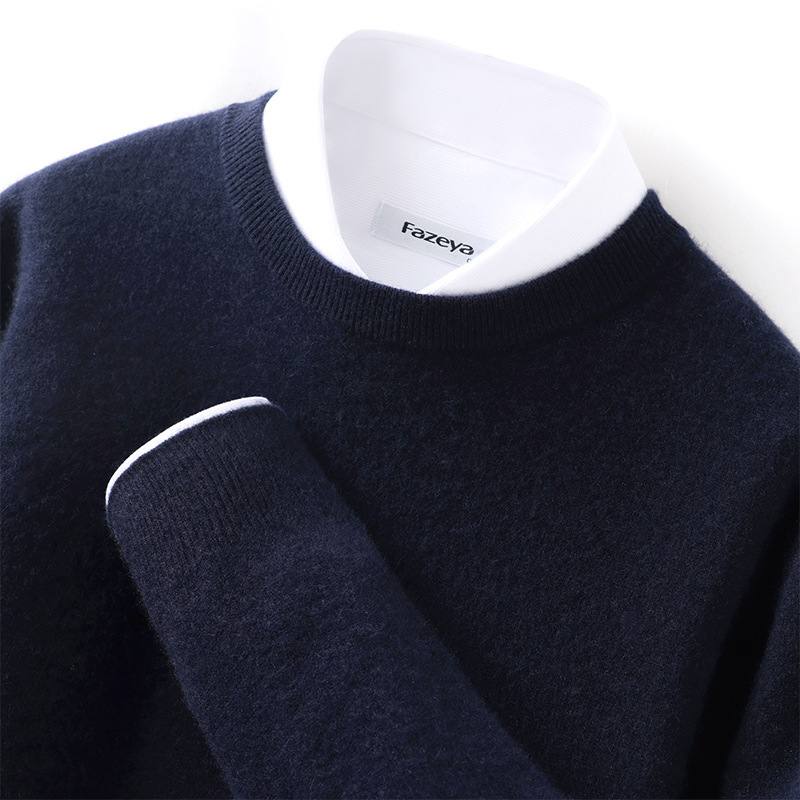 Men's Long Sleeve Pullover Business Casual Sweater Autumn And Winter Wild Thickened