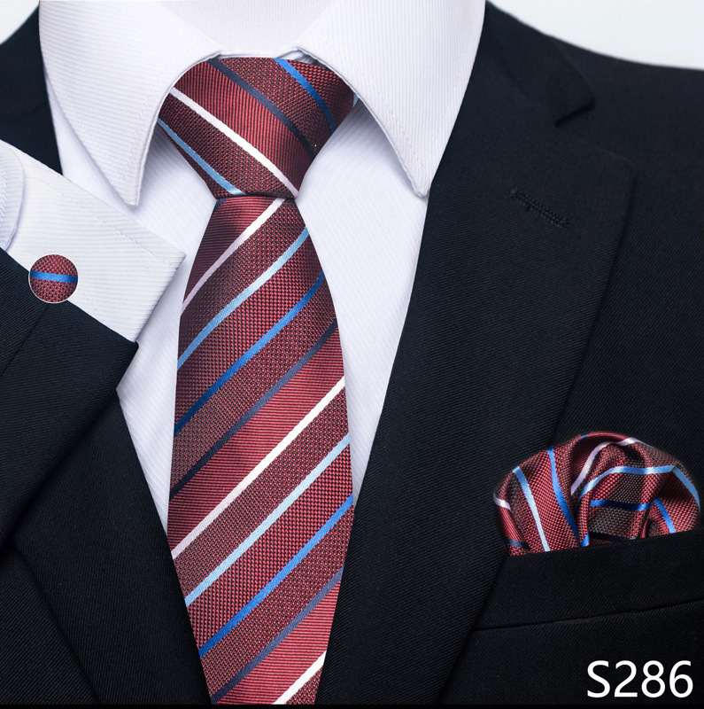 Men's Creative All-match Business Formal Wear Tie Scarf Cuff Buckle Set