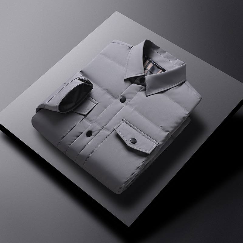 High Quality Down White Duck Down Simple Polo Collar Warm Jacket