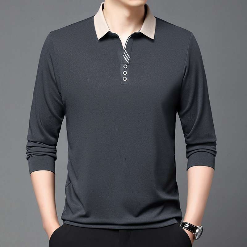 Summer Lapels Short-sleeved T-shirt Men's Skin-friendly Breathable Casual Top