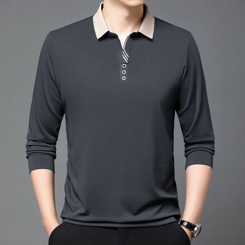 Summer Lapels Short-sleeved T-shirt Men's Skin-friendly Breathable Casual Top