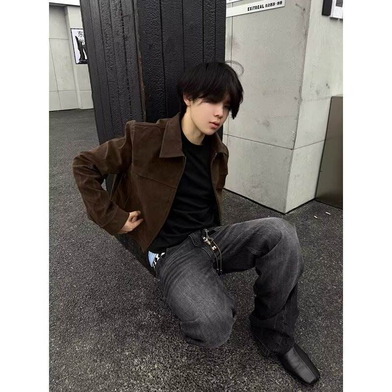 Loose American Retro Lapels Jacket For Men