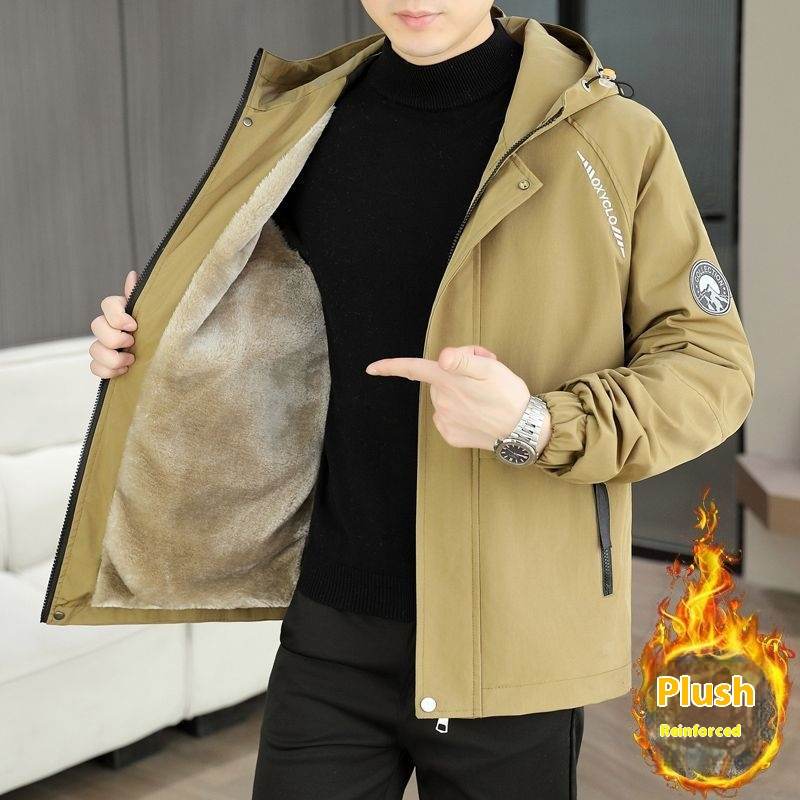 Autumn And Winter Casual Fleece And Thick Men's Casual Hooded Warm Jacket